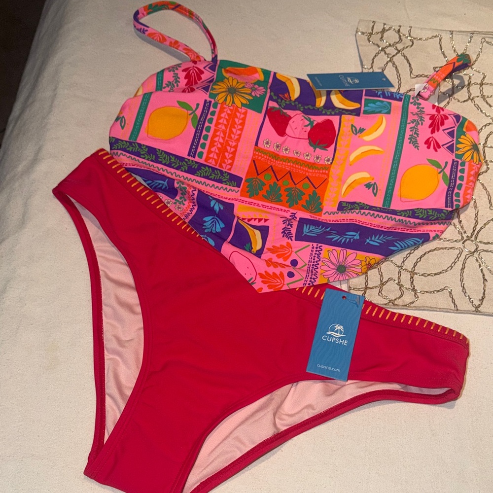 Cupshe Colorful Patchwork Bikini Set
